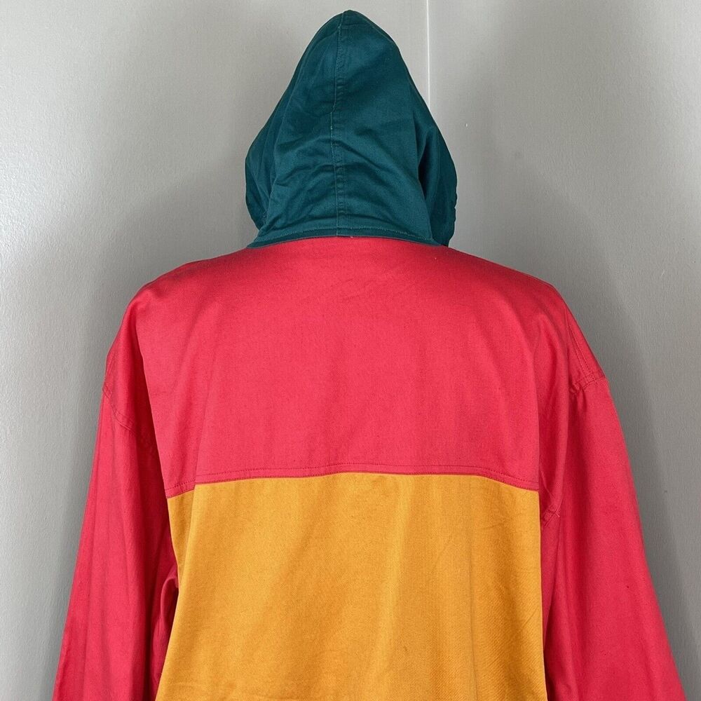 Wear It Now Hooded Colorblock Jacket One Size 100% Cotton Pockets - Picture 7 of 16